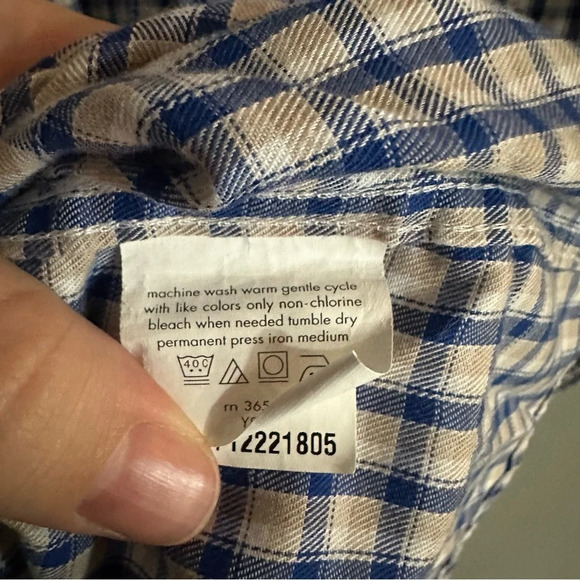 Chaps plaid button down Classic fit twill EUC - Picture 5 of 7